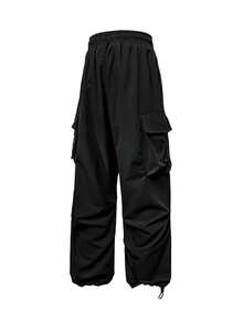 Men's Autumn/Winter Multi-Pocket Sports Outdoor Casual Fashion Cargo Pants - Black - View 3