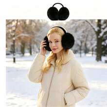 1pc Winter Earmuffs, Foldable Plush Ear Covers, Warm And Comfortable, Cute Women's Earmuffs, Adjustable Headband, With Plush Warm Lining, Winter Outdoor Warm Accessories - Multicolor - View 3