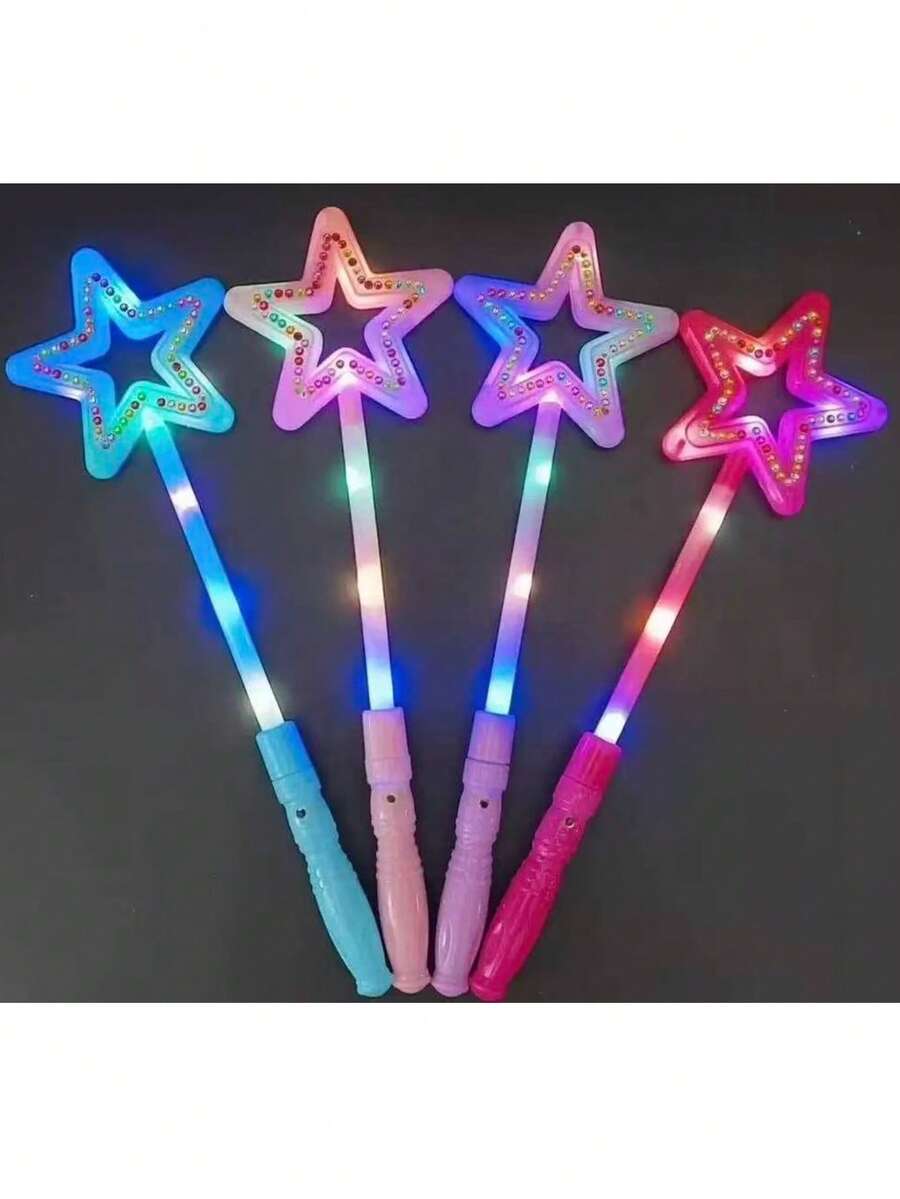 4 Diamond Light-Up Star Wands For Parties - Multicolor - View 1