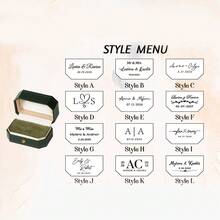 Personalized PU Leather Ring Box With Dual Slot Design, This Faux Leather Engagement Ring Storage Box Is Lined With Soft Fabric, Perfect Keepsake For Wedding Proposal And Ideal Anniversary Gift For Couples On Valentine's Day - Multicolor - View 13