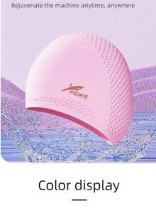 X-FEIKE 1pc Bagged Extra Large Thick Non-Snagging Water Drop Swim Cap, High Aesthetic, Unisex - Multicolor - View 7