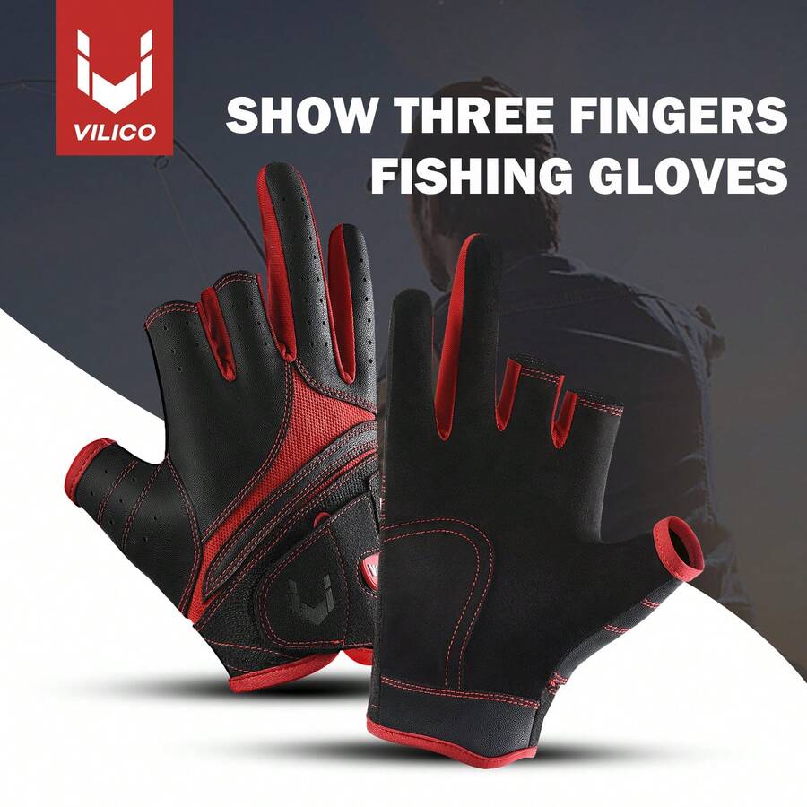 Kyncilor 1 Pasang Sarung Tangan Memancing 3 Jari, Cocok untuk Memancing di Luar Ruangan, Dapat Digunakan dalam Berbagai Skenario, Desain Anti-Selip untuk Genggaman Stabil, Elastis & Bernapas, Sarung Tangan Pelindung Matahari, Cocok untuk Memancing dengan Umpan Tiruan - MultiWarna - View 1