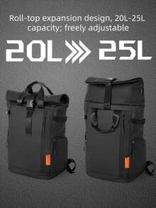 Ransel Pria Kasual Model Gulung Atas, Tas Laptop Kerja Warna Blok, Tas Sekolah Pelajar Kapasitas Besar yang Dapat Diperluas, Tas Tangan Perjalanan Multifungsi untuk Perjalanan Bisnis dan Aktivitas Luar Ruangan - MultiWarna - View 8