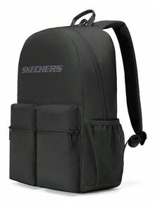 Skechers Unisex Durable Water-Resistant Large Capacity Student Backpack With Multiple Compartments For School And Commuting, Minimalist Design, Size: Approx. 47x32x15cm - Black - View 3