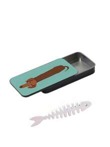 Mini Jewelry Storage Box With Fishbone Divider, Snap Closure Portable Jewelry Box, Inverted Dachshund Metal Matchbox, Easy To Carry Vintage Design, Multi-Functional Decorative Storage Box, Partitioned Storage For Earrings, Rings, Necklaces, Suitable For Commuting, Short Trips, Dorm Desk, Vanity Organization, Ideal For Delicate Girls, Students, Jewelry Lovers - Multicolor - View 12