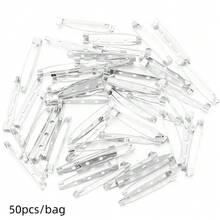 50pcs Iron Perforated Brooch Pins With Safety Clasp, Corsage Base Pins With Lock Head, Tie Pin, DIY Corsage Badge Hair Accessory Base, Jewelry Making Supplies - Brooch Base - View 13
