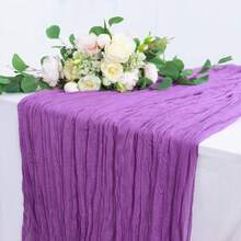 1pc Cheesecloth Table Runner, Semi-Transparent Gauze Tablecloth, Bohemian Or Rustic Style Wedding Table Decor, Suitable For Wedding Decoration, Arch Drapery, Bridal Shower, Holiday Party Decor - Multicolor - View 35