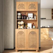 Natural MDF Sideboard & Credenza - 80x40x180cm - 自然的 - 查看 2
