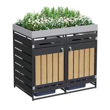 Storage Cabinet With Planter, Black Wood Veneer - 黑色 - 查看 5
