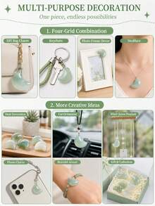 Crescent Moon Natural Healing Crystal Stone Gift Box Polished Pocket Gemstone Ring Face DIY Jewelry Pendant Decoration Gift Bag Women Birthday Holiday Gift - Green Aventurine - View 6