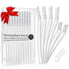 16 Count Dermaplane Razor For Women Face, Micro Blades | Professional Clear Face Razors For Peach Fuzz, Eyebrow Hair Remover, 12 Long A - Transparentcolor - View 2