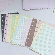 Kawaii Polka Dot Scalloped Edge Loose‑Leaf Paper, Colorful Decorative Scrapbook Insert Paper For Journal DIY Craft Supplies - A - View 2