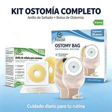 Pulsovital Combo Cuidado de Estoma: 60 Bolsas Desechables para Ostomía y Colostomía Ajuste Universal 15‑76mm +10 Anillos Barrera Cutánea Hidrocoloide Moldeables 2mm Recortables 20‑40mm, Sellado Segur o Antifugas para Uso Diario - Multicolor - Ver 10