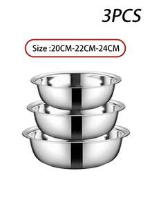 Nestable Stainless Steel Mixing Bowl Set, Deep Multi-Function Vegetable Washing & Prep Basin, Stackable Kitchen Containers, Home Restaurant Baking Cooking, Fruit Vegetable Salad Storage Bowl - View 13