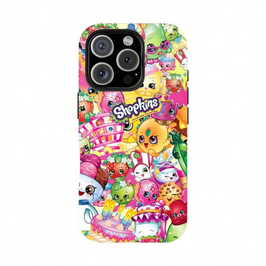 Shopkins Cartoon Print Phone Case, Suitable For 11-17 Pro Max/Plus And Galaxy S23-25. . Holiday Accessories. Case Mag  Case Valentine's Day 16 Case Clear Phone Case Holiday Special Offer Valentine's Day Gift Giving Phone Charms Wildflower New Year Special Offer Waterproof Anti-Fall Scratch Resistant Fall  Phone Case Suitable For Gifting To Lovers Add A Festive Touch Teal Phone Case Custom Phone Ca - White 7 - View 1