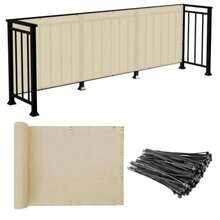 Sunrise 3' X 6' Balcony Privacy Fence Screen Cover With Zip Ties Outdoor Screen Fence UV Protection For Deck Patio Backyard Apartment Pool Porch Beige - Beige - View 1