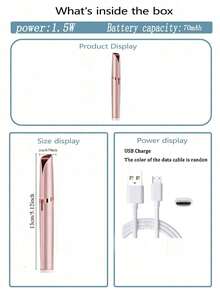 AXH Women's Electric Eyebrow Trimmer, Eyebrow Shaping Pen, Facial Hair Remover, Automatic Eyebrow Razor, Pocket Knife - Rose Gold - View 7