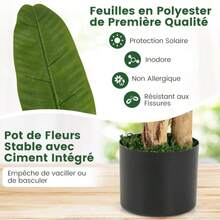 Large Artificial Banana Tree Floor Planter, Suitable For Indoor Living Rooms And Shops. Easy To Clean And Maintain With Daily Wiping. Perfect For Placement In Corners Near Floor-To-Ceiling Windows And Guesthouses. - Green - View 3