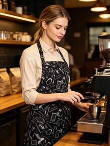 1pc New Kitchen Apron, Adjustable Neck Strap, Waterproof, Oil-Resistant, Wear-Resistant, Suitable For Kitchen, Cafe, BBQ, Outdoor, Woodworking And More Occasions - Apron - View 2
