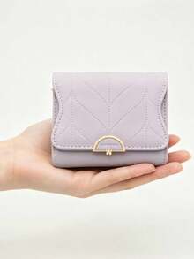 Popular Short Wallet Multi-Functional 70% Off Bag Student Coin Zipper Wallet Multi-Card Slot ID Card Storage Bag Daily Travel Short Wallet - Purple - View 2