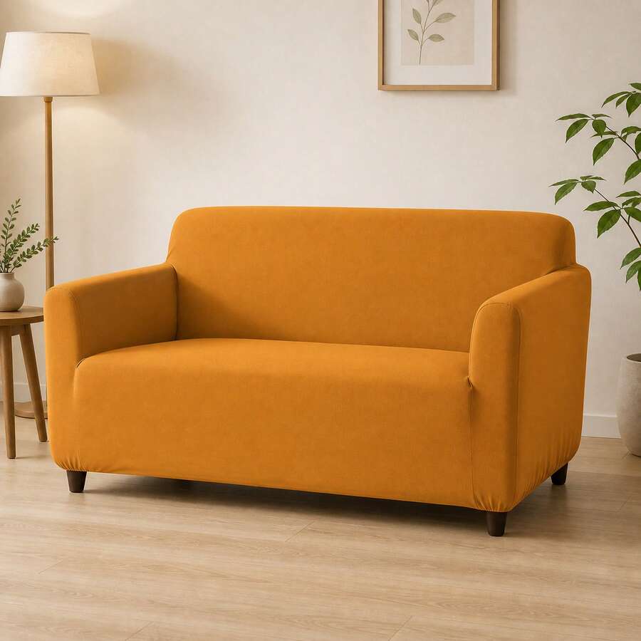 POLIGONO Sofa Slipcovers - Mustard Yellow - View 1