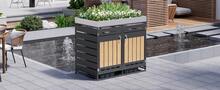 Storage Cabinet With Planter, Black Wood Veneer - 黑色 - 查看 7