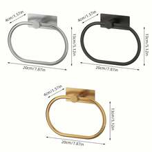 Self-Adhesive Bathroom Towel Ring, Stainless Steel Self-Adhesive Towel Rack, No Drilling Required, Wall-Mounted, Suitable For Bathroom And Kitchen Sink, Back To School Supplies, Bathroom Accessories, Halloween And Christmas Gifts - A - View 11