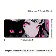 Anime Girl Extra Large Mouse Pad, Game Table Pad, Large Keyboard Pad, Washable, Rubber Anti Slip Bottom, Gift Mouse Pad, Desktop Protection Pad, Study Table Pad, Multiple Sizes Available, Computer Keyboard Pad, Laptop Pad - View 12