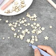 100-Piece Mini Wooden Stars In Mixed Sizes 10/12/15/20mm, Scatter Decor Stars For DIY Crafts, Table And Christmas Decoration - 100Pcs - View 4