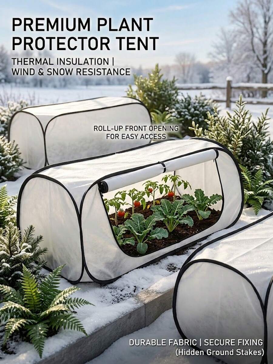 1組頂級彈跳式植物保護帳篷,冬季防霜雪保護罩,可折疊迷你溫室,花園灌木與蔬菜防動物屏障 - 新款植物防護罩 - 查看 1