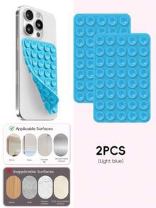 Double-Sided Silicone Suction Cup Phone Holder, Reusable Waterproof Non-Slip Phone & Tablet Suction Mount, Hands-Free Phone Stand, Suitable For Mirror, Glass, Tile, Self-Adhesive Phone Holder, For Makeup, Shower, Cooking, Video Recording - Multicolor - View 41