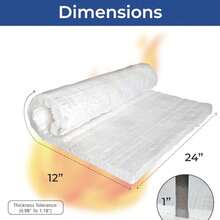 Simond Store Ceramic Fiber Insulation Blanket, 1" Thick x 24"x 12" 2600F #8 Fireproof Insulation for Kilns, Forge, Furnace - 1 x 12 x 24 1 ud. - Ver 3