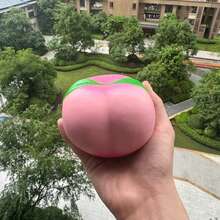 Creative Stress Relief Peach Squeeze Toy, Realistic Peach Soft Ball, Slow Rebound Stress Relief Toy - Multicolor - View 6