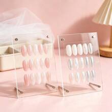 1pc Transparent Acrylic Nail Art Display Stand, Large Capacity False Nail Sample Storage Rack, Horizontal And Vertical Display Nail Color Card, Nail Art Photography Prop Display Background Board - Multicolor - View 5
