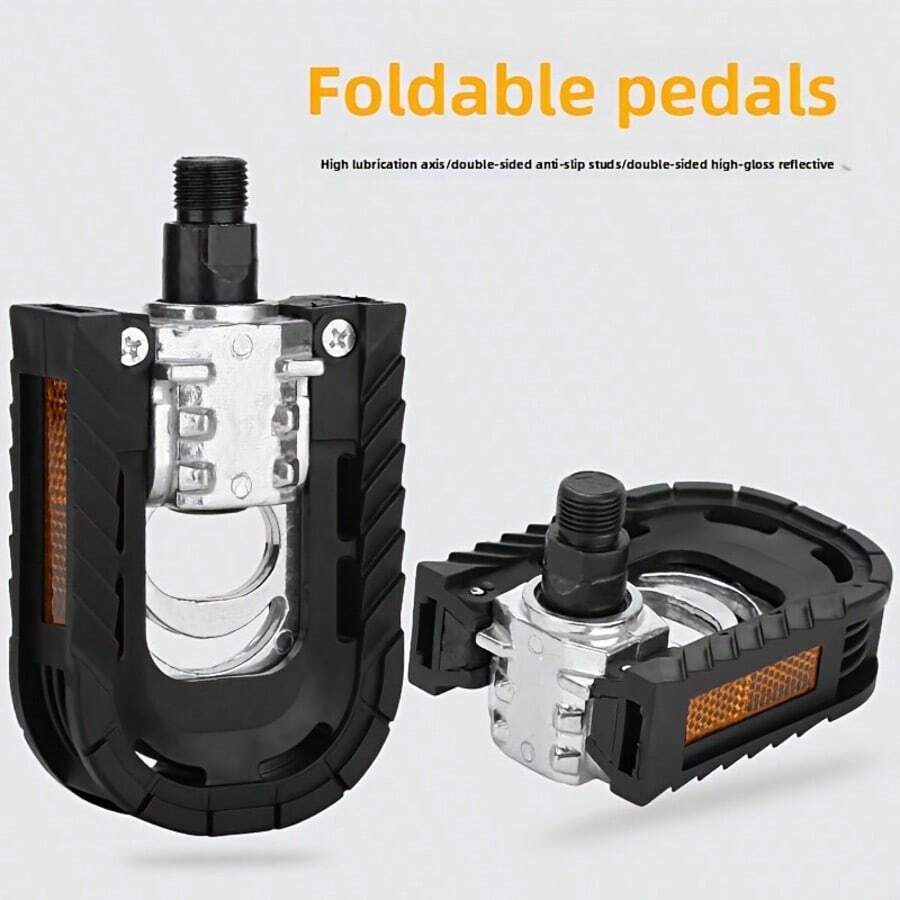 1 Set Aluminum Folding Pedals For Mountain Bike/Folding Bike, Universal Quick Release Lightweight - Multicolor - View 1