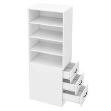 =N880P3183334W Libreria extra-stretta alta 180 cm con cassetti laterali - ripiani regolabili, intercambiabili a destra e a sinistra, adatta a spazi ridotti - libreria, mobile alto per soggiorno - 1 - Visualizzare 11
