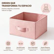 Pink Underwear Storage Box, Non-Woven Fabric Closet Organizer With Cardboard Reinforcement For Drawers And Shelves, 31x31x15cm Storage Container - 粉色 - 查看 4