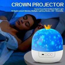 小夜燈 星空投影夜燈 360°旋轉LED燈 房間裝飾燈 15組幻燈片 USB供電 生日禮物 - 1PC - 查看 3