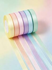 6 Colors X 25 Yards, Total 150 Yards Macaron Color 3/8 Inch Wide Premium Satin Ribbon, Gift Wrapping Ribbon Set, Suitable For Bouquets, Bows, Handmade Crafts, Birthday, Party, Wedding, Graduation Ceremony Decoration, Wedding Gift Wrapping, Bridal Shower Decoration, Bouquet DIY Crafts - 6 Rolls Assorted Ribbon - View 14