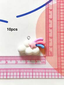 10/20/100pcs Creative Shooting Star Cloud Pendant Charms DIY Handmade Keychain Bag Pendant Accessories - Clouds - View 18