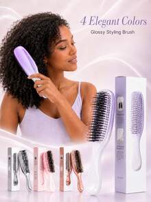 Detangling Brush Set With Brush Cleaner, Smooth Wet & Dry Hair Comb, Reduces Frizz, Scalp-Friendly Styling Tool For Thick, Curly, Long And Messy Hair - Multicolor - View 1