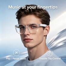 SENBONO AI Smart Audio Glasses, APP Translation Glasses, Wireless Calling, Wireless Music, Music Control, Voice Assistant, Suitable For Leisure/Work/Travel/Home, Fashion Glasses, Unisex, Widely Applicable - View 2