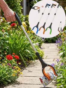Extra Long Folding Claw Gripper With 360° Rotating Anti-Slip Jaws And Magnetic Tip Multi Functional Cleaning Tongs For Outdoor Waste Collection Household Cleaning Trash Picker Upper Gripper For Elderly Use With Wheelchair Grabber Reacher Tool - Multicolor - View 3