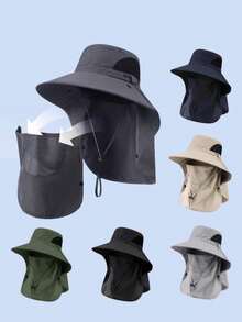 Breathable Windproof Outdoor Shade Hat With Removable Face Cover Multifunctional 360° All-Around Sun Protection Outdoor Hat For Men And Women For Hiking Garden Stuff Camping Patio Garden Travel Vacations Farms Cycling Fishing Essentials Accessories - One Size - View 9