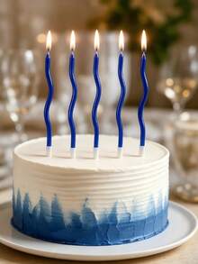 5/12/24pcs Long Spiral Birthday Candles, Metal Twisted Cake Candles With Base, Elegant Cake Decoration Picks For Birthday, Wedding, Party - One Size - View 3