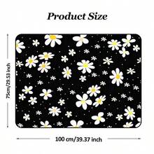 1 buah Alas Bagasi Mobil Motif Bunga Daisy Latar Belakang Hitam, Bahan Serat Poliester Tahan Lama, Perlengkapan Perjalanan Penting, Cocok untuk Berbagai Model Mobil, Aksesori Interior Bagasi Mobil, Karpet Mobil, Hadiah Liburan yang Sempurna - Bunga Daisy - View 7