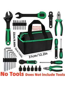 Upgraded Tool Bag Organizer (Tools Not Included), 14.1-Inch Tool Box, Multi-Compartment Pocket Design, Zipper Closure, Reinforced Structure, Suitable For Electricians, Plumbers, Daily Maintenance, Industrial And Home Renovation - A - View 1