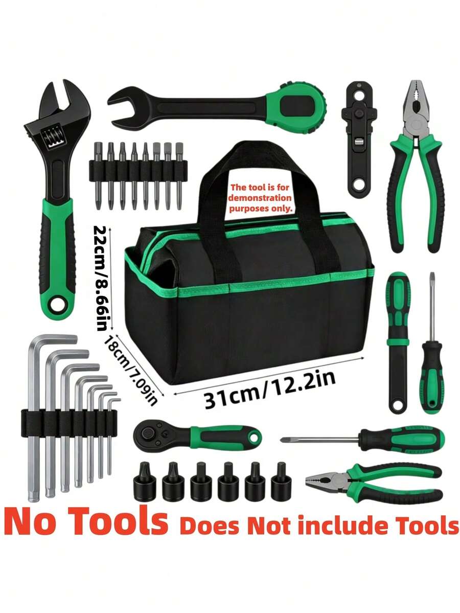 Upgraded Tool Bag Organizer (Tools Not Included), 14.1-Inch Tool Box, Multi-Compartment Pocket Design, Zipper Closure, Reinforced Structure, Suitable For Electricians, Plumbers, Daily Maintenance, Industrial And Home Renovation - A - View 1
