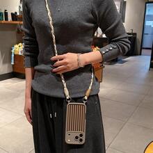 1件條紋圖案棕色防摔手機保護殼，TPU材質，可作為節日禮物，適用於Apple手機Xs/Xsmax/Xr/11 12 13 14 15 16pro/Promax/14 15 16plus/17，男女通用 - 彩色 - 查看 4