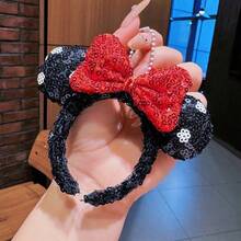 Disney 1pc Women's Mickey Minnie Mouse Ear Headband, Bow Design, Princess Decoration, Party Birthday Carnival Hair Accessory Gift - Star - View 3